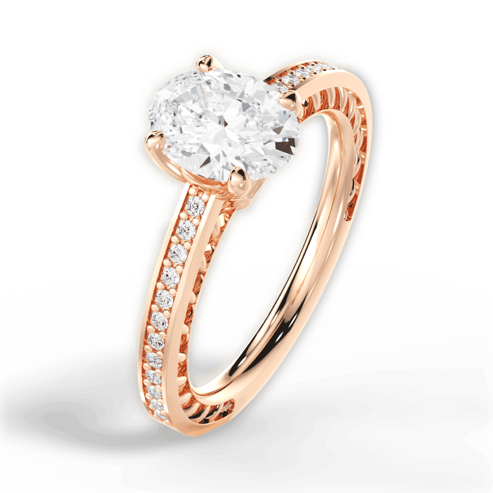 14kt Rose Gold/18kt Rose Gold/oval/side