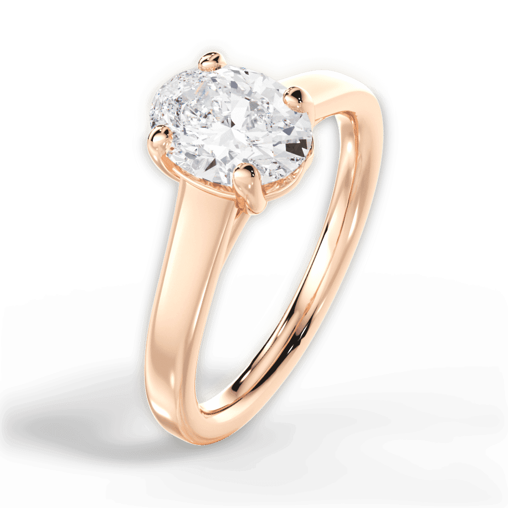14kt Rose Gold/18kt Rose Gold/oval/side