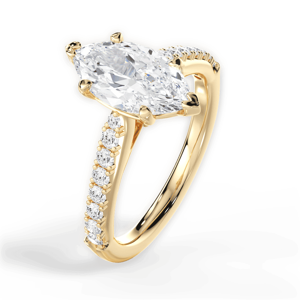 14kt Yellow Gold/18kt Yellow Gold/marquise/side