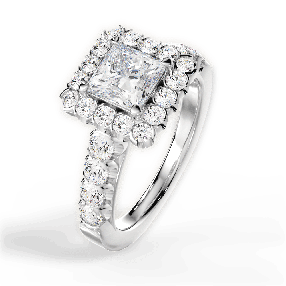 14kt White Gold/18kt White Gold/Platinum/princess/side