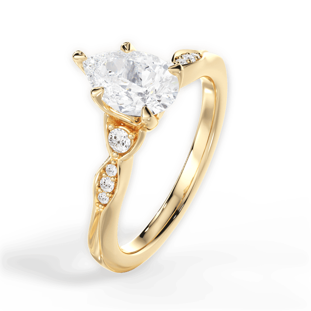 14kt Yellow Gold/18kt Yellow Gold/pear/side