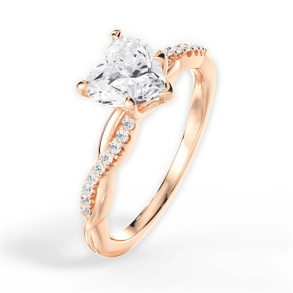 14kt Rose Gold/18kt Rose Gold/heart/side