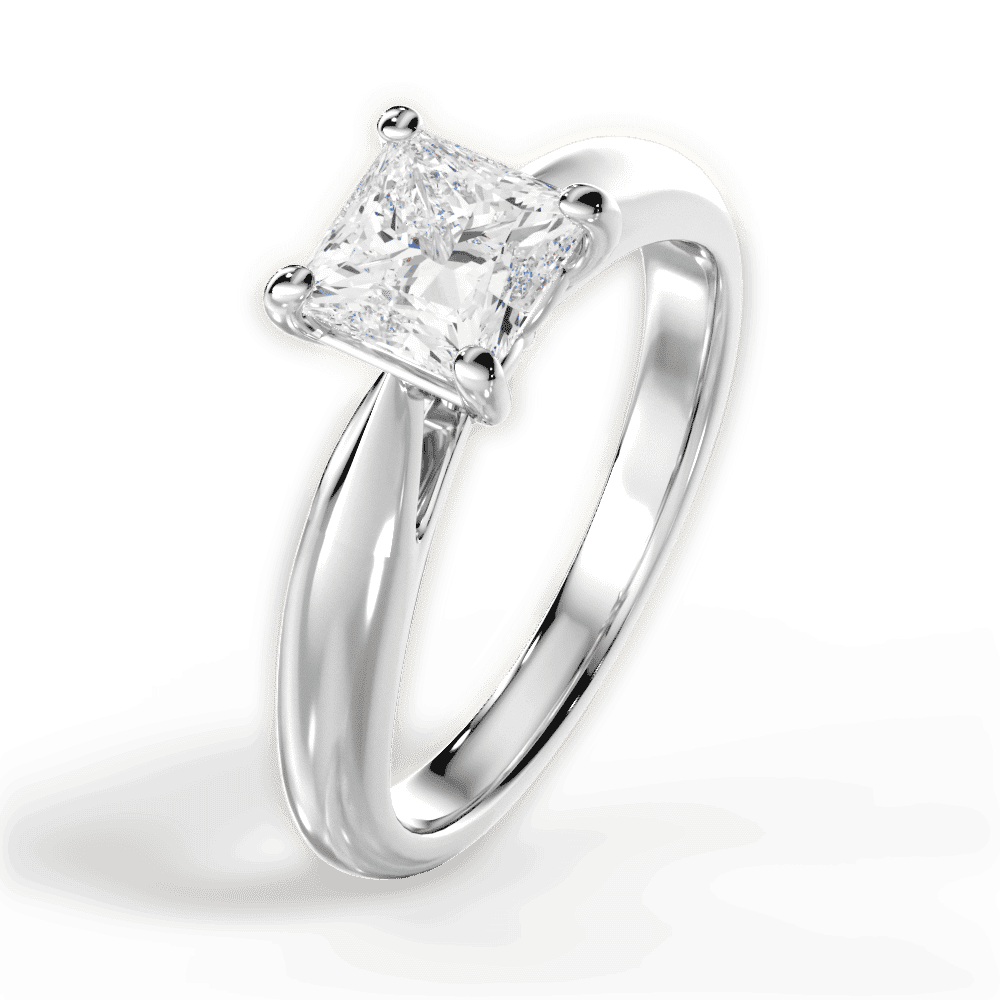 14kt White Gold/18kt White Gold/Platinum/princess/side