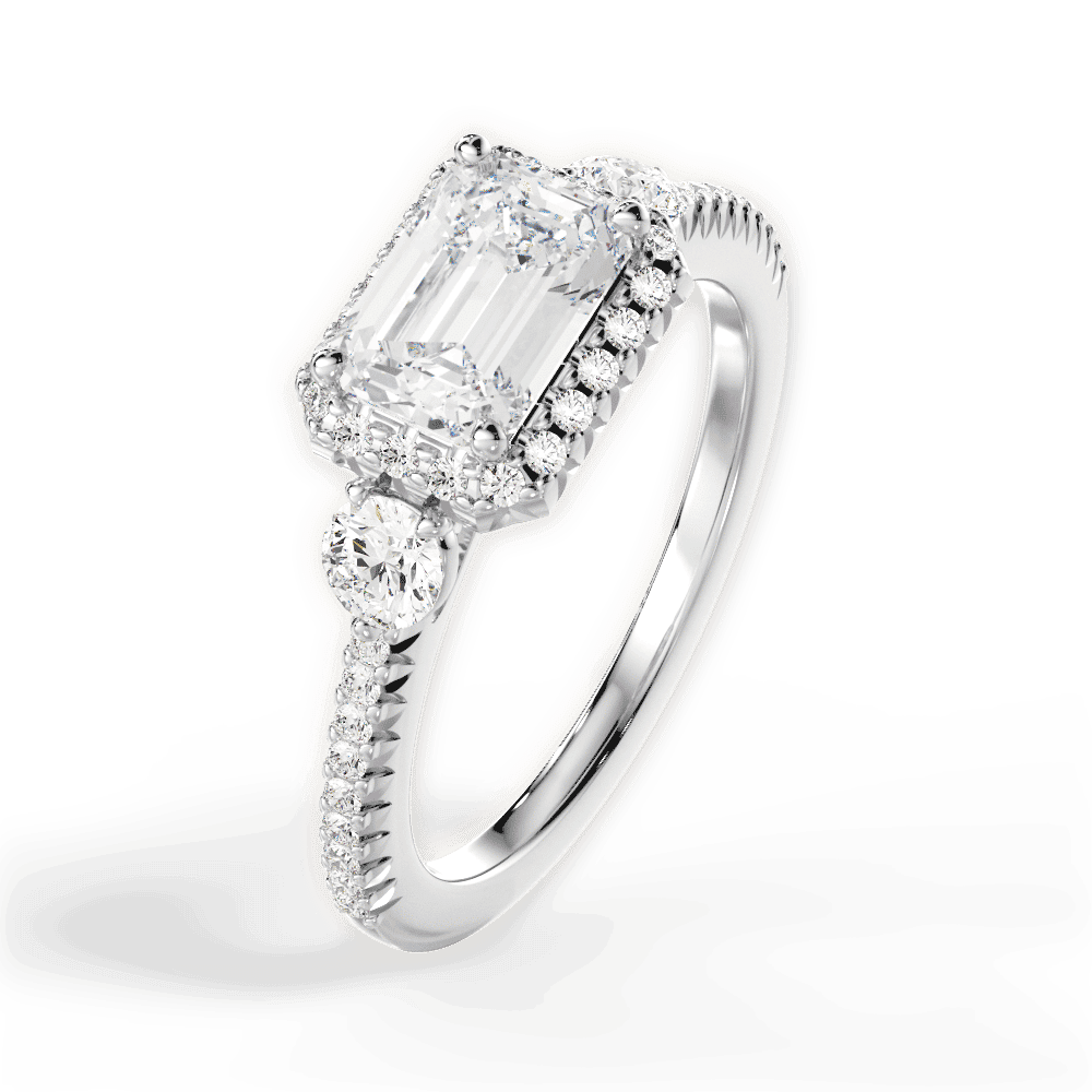 14kt White Gold/18kt White Gold/Platinum/emerald/side