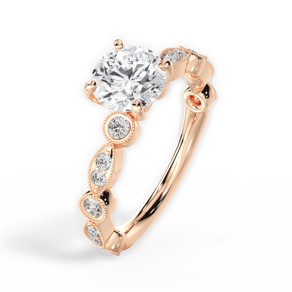 14kt Rose Gold/18kt Rose Gold/round/side