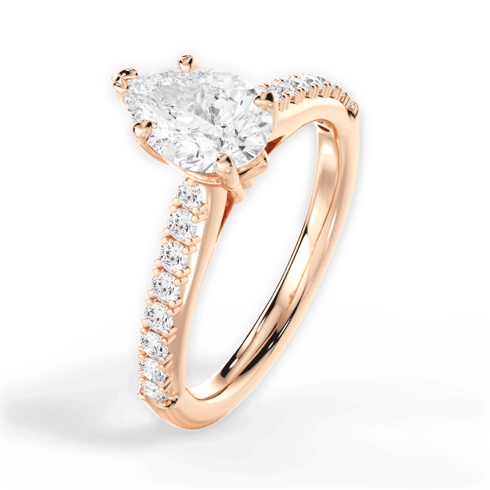 14kt Rose Gold/18kt Rose Gold/pear/side