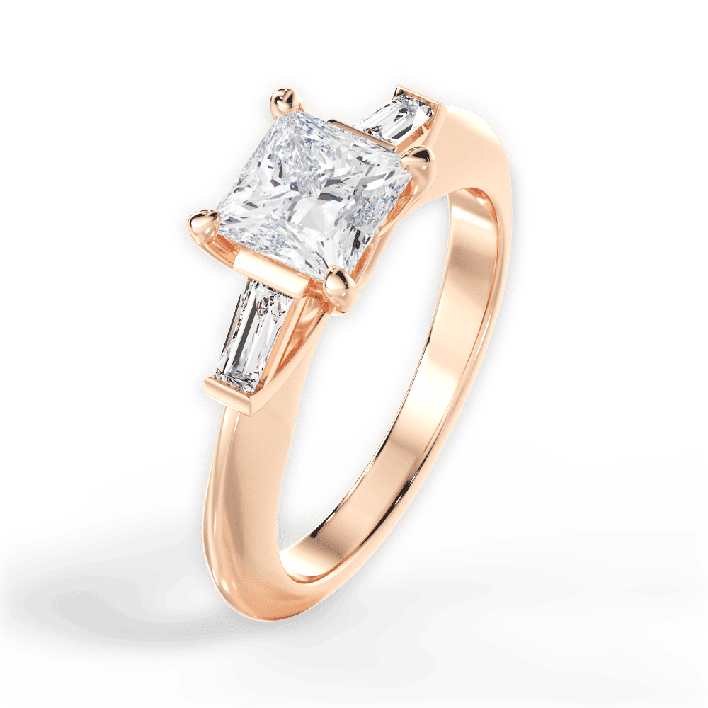 14kt Rose Gold/18kt Rose Gold/princess/side