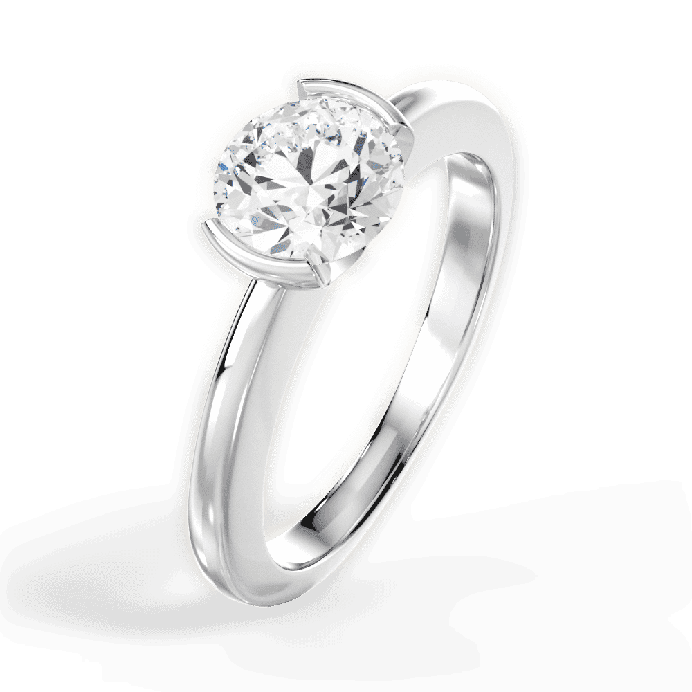 14kt White Gold/18kt White Gold/Platinum/round/side