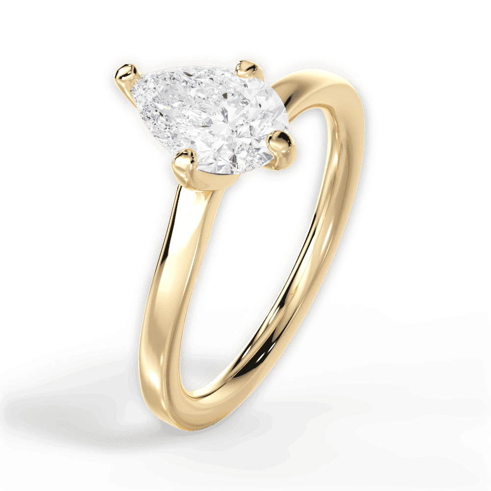 14kt Yellow Gold/18kt Yellow Gold/pear/side