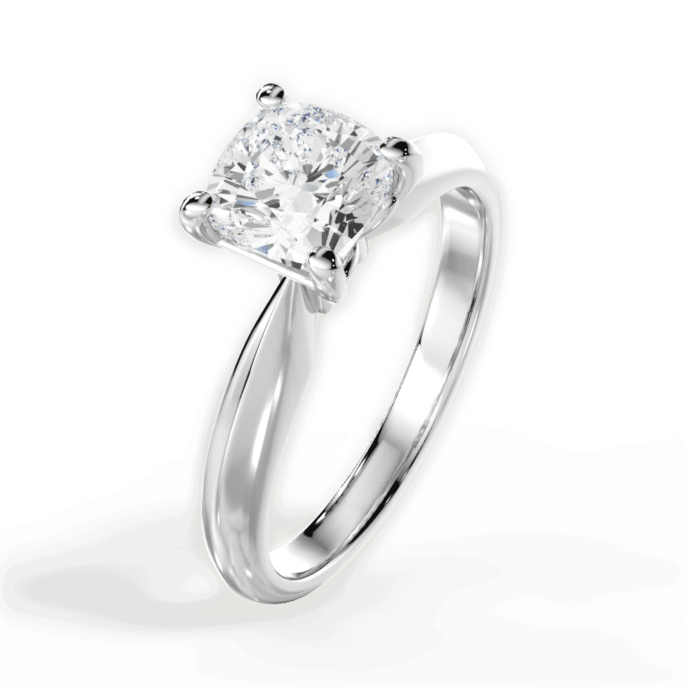 14kt White Gold/18kt White Gold/Platinum/cushion/side