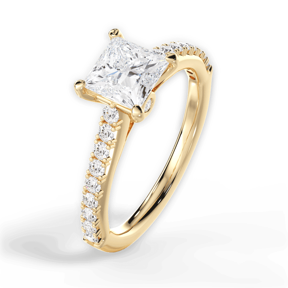 14kt Yellow Gold/18kt Yellow Gold/princess/side