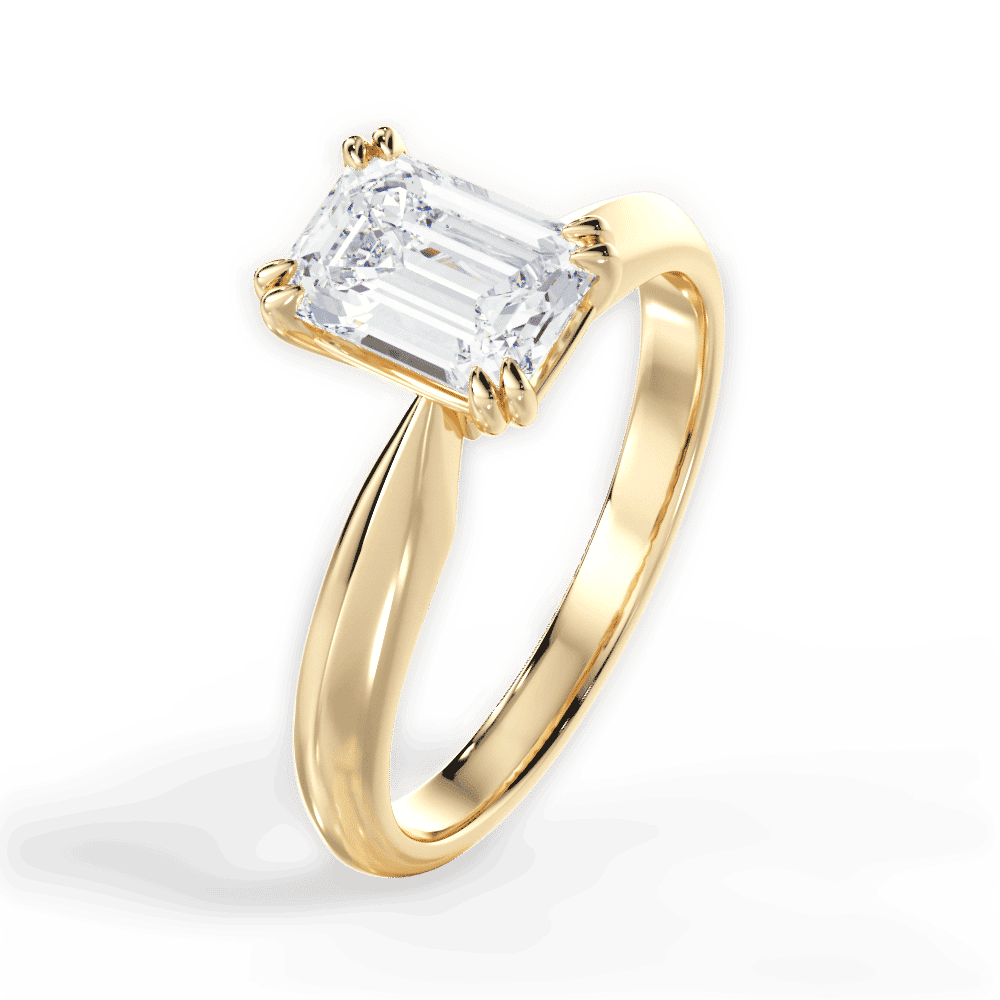 14kt Yellow Gold/18kt Yellow Gold/emerald/side