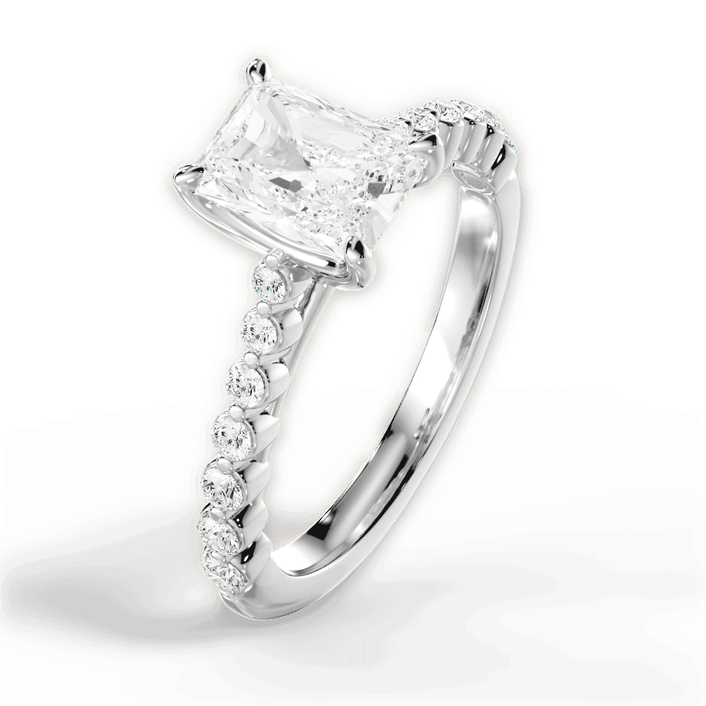 14kt White Gold/18kt White Gold/Platinum/radiant/side