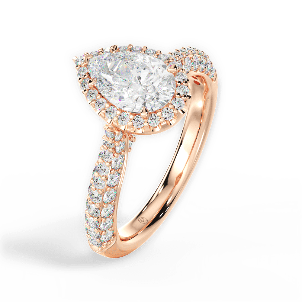 14kt Rose Gold/18kt Rose Gold/pear/side