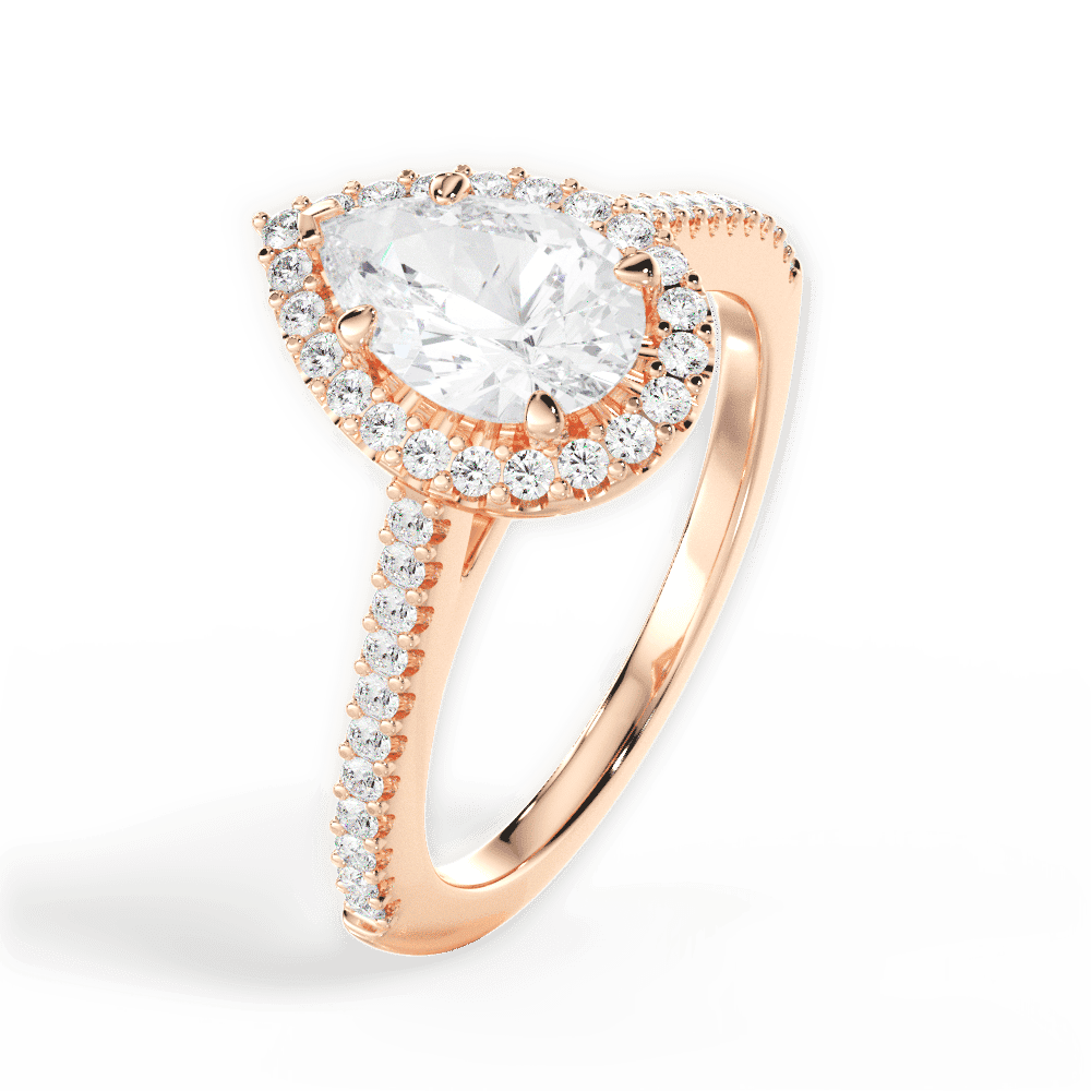 14kt Rose Gold/18kt Rose Gold/pear/side
