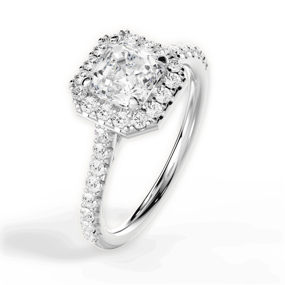 14kt White Gold/18kt White Gold/Platinum/asscher/side