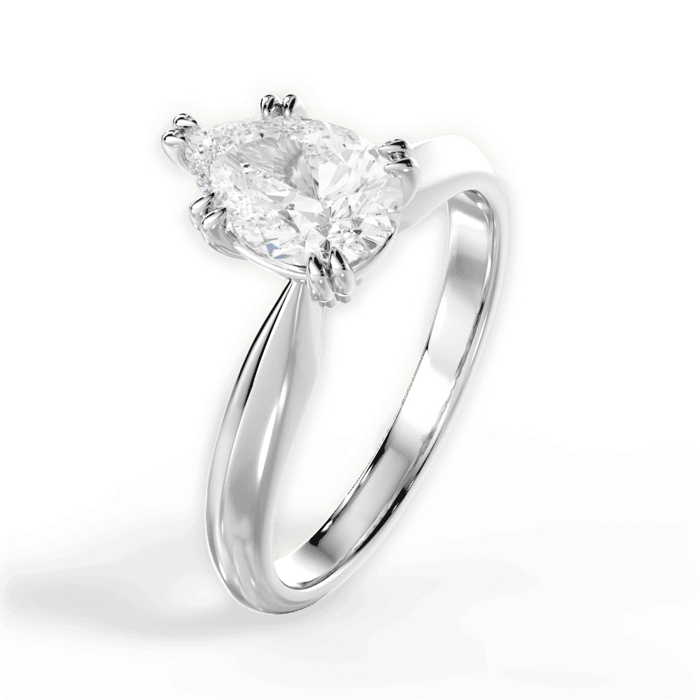 14kt White Gold/18kt White Gold/Platinum/pear/side