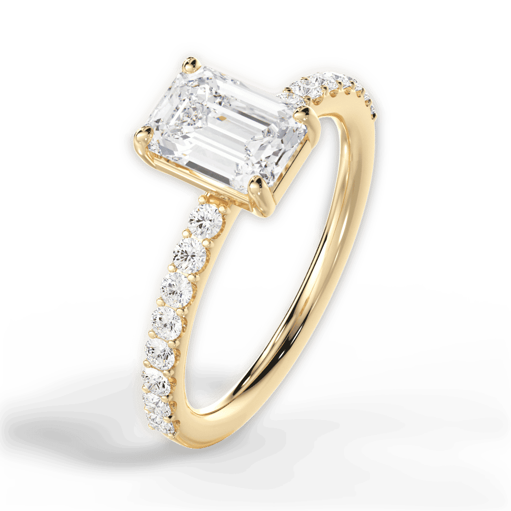 14kt Yellow Gold/18kt Yellow Gold/emerald/side