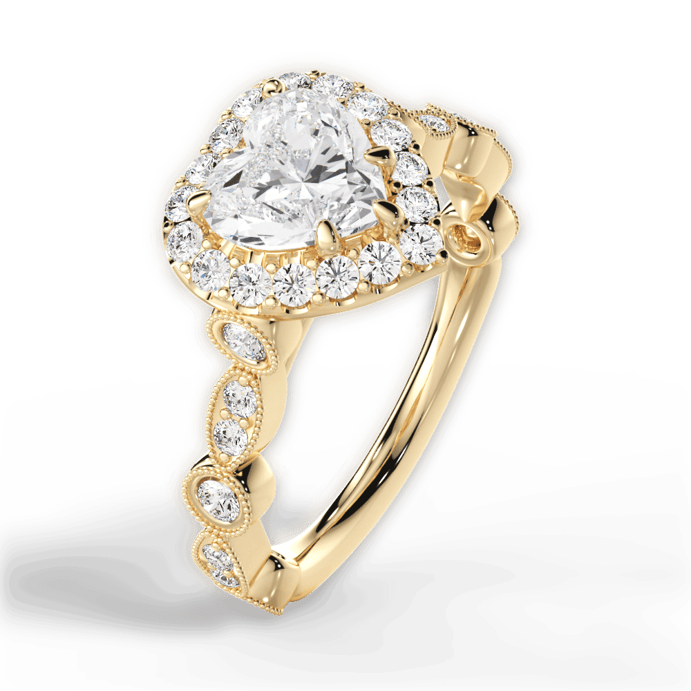 14kt Yellow Gold/18kt Yellow Gold/heart/side