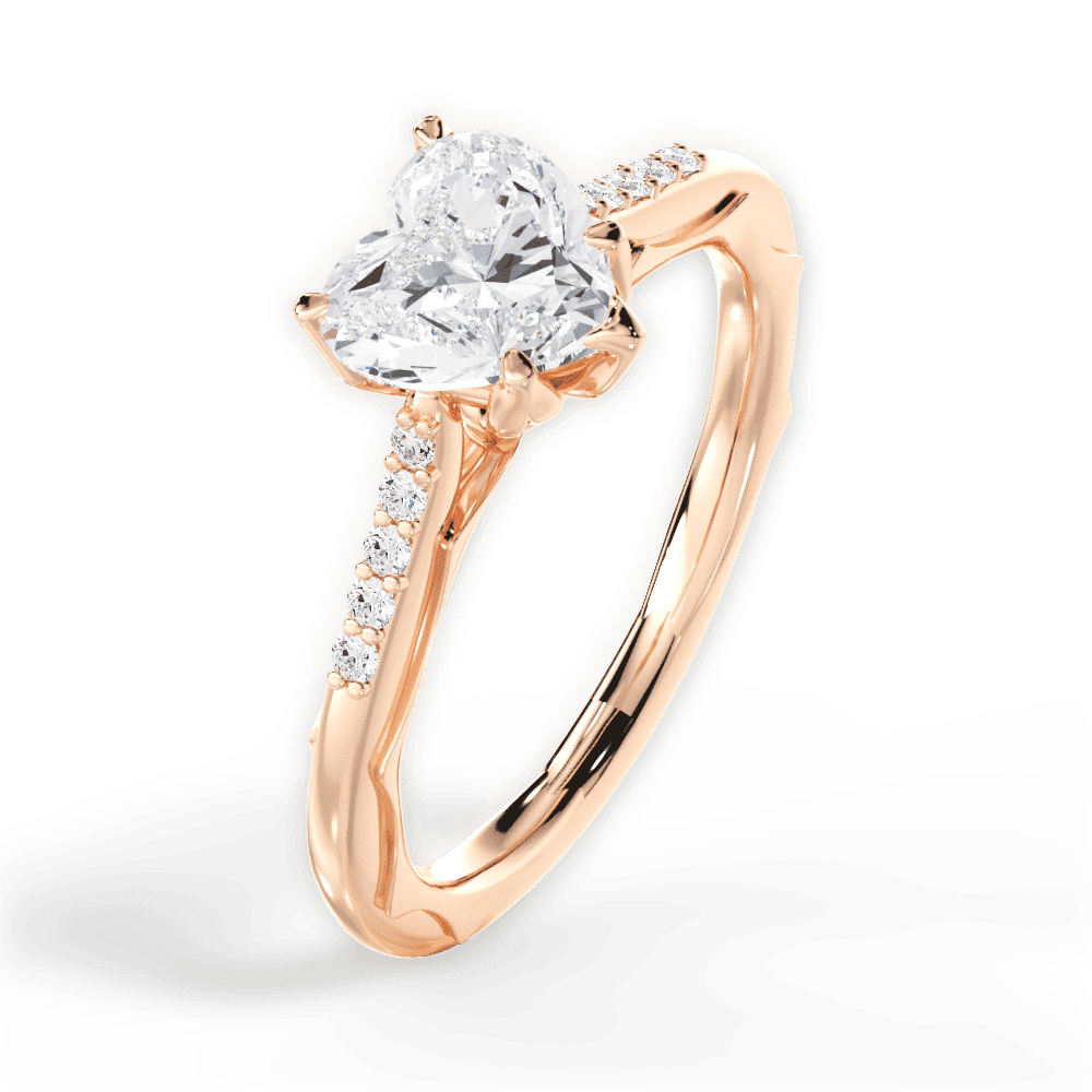14kt Rose Gold/18kt Rose Gold/heart/side