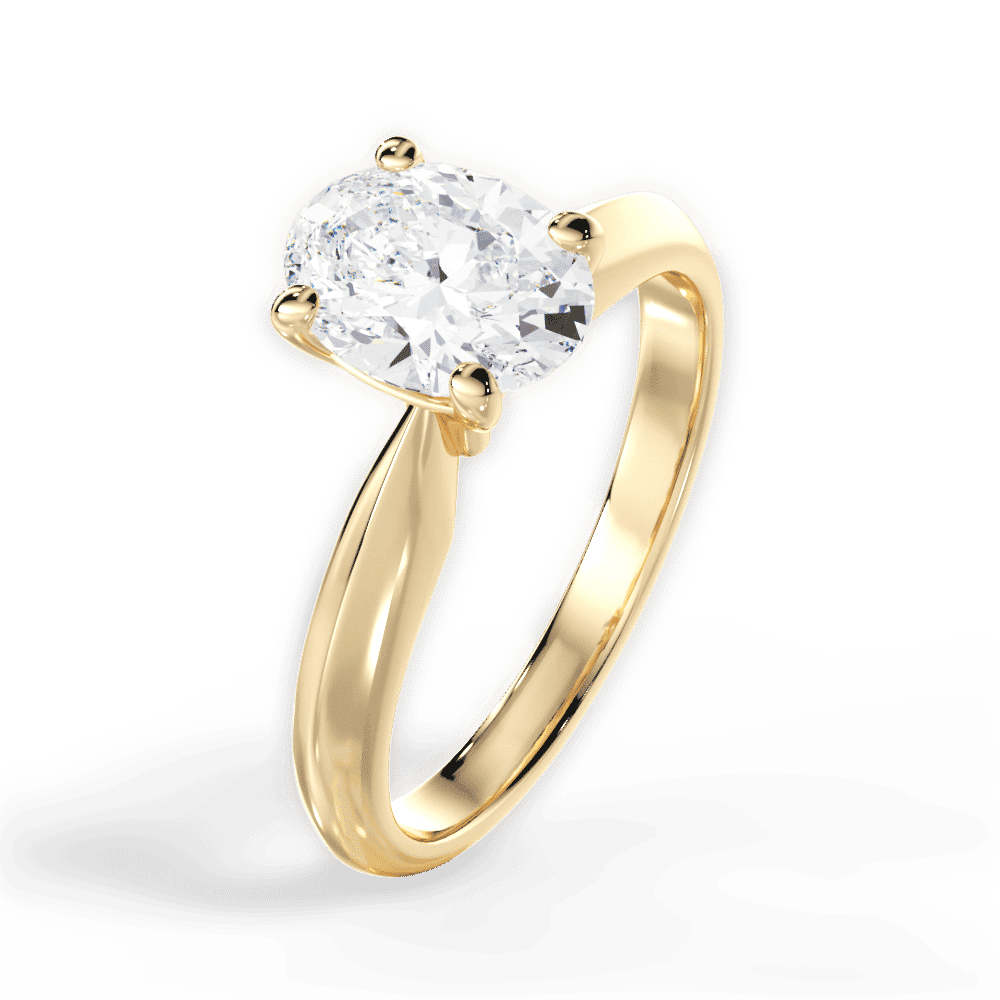 14kt Yellow Gold/18kt Yellow Gold/oval/side