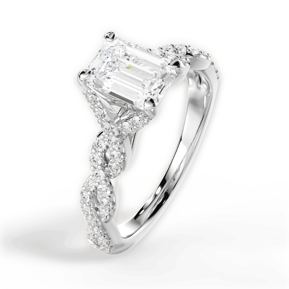 14kt White Gold/18kt White Gold/Platinum/emerald/side