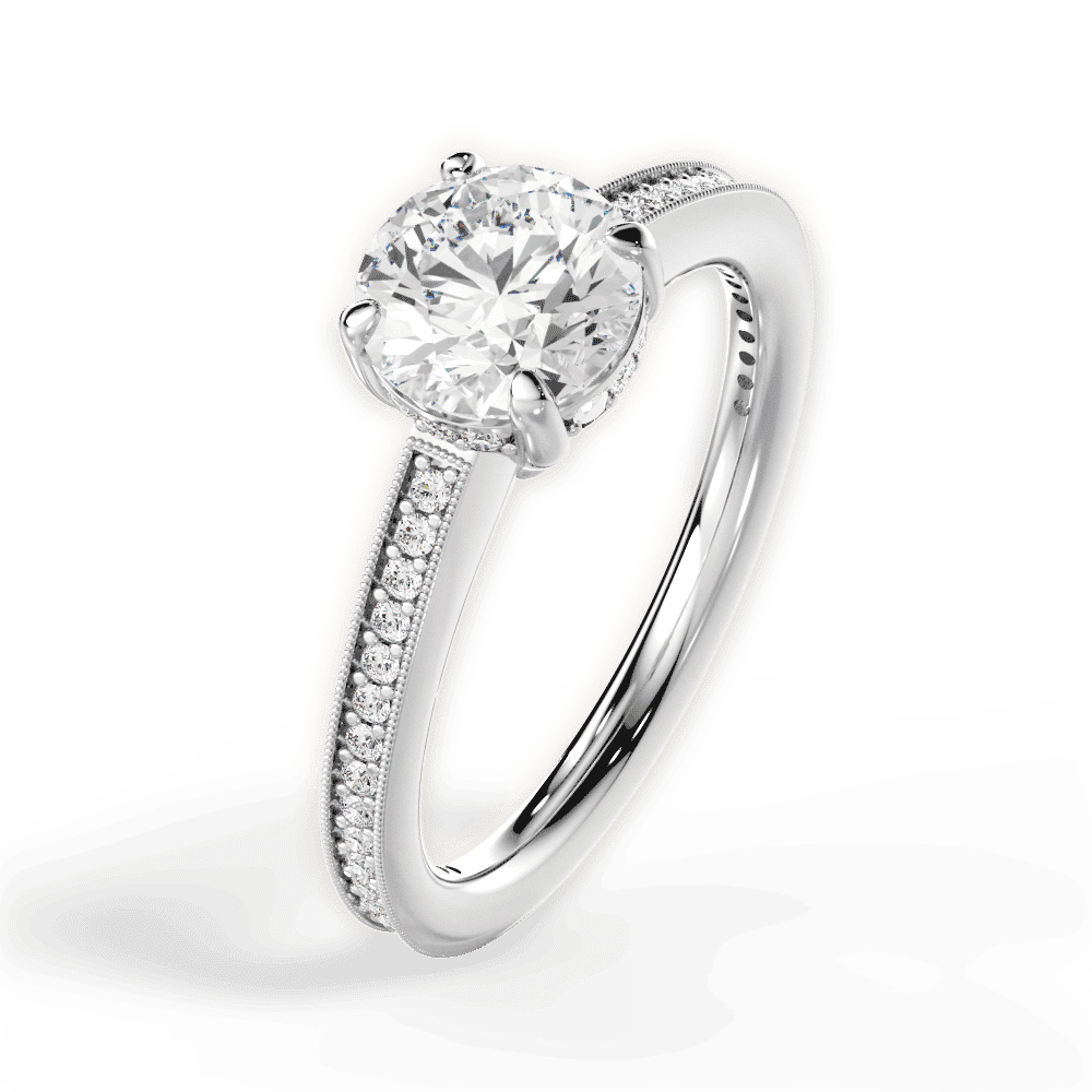 14kt White Gold/18kt White Gold/Platinum/round/side