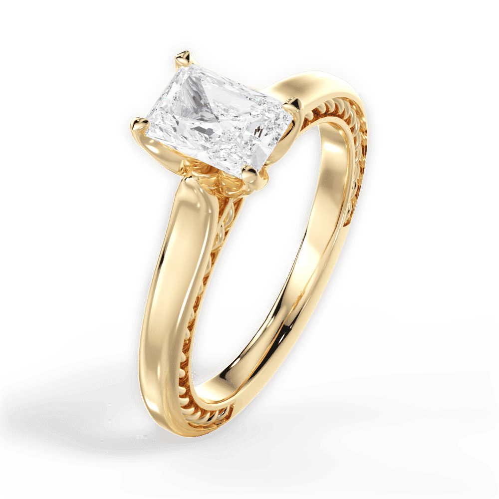 14kt Yellow Gold/18kt Yellow Gold/radiant/side