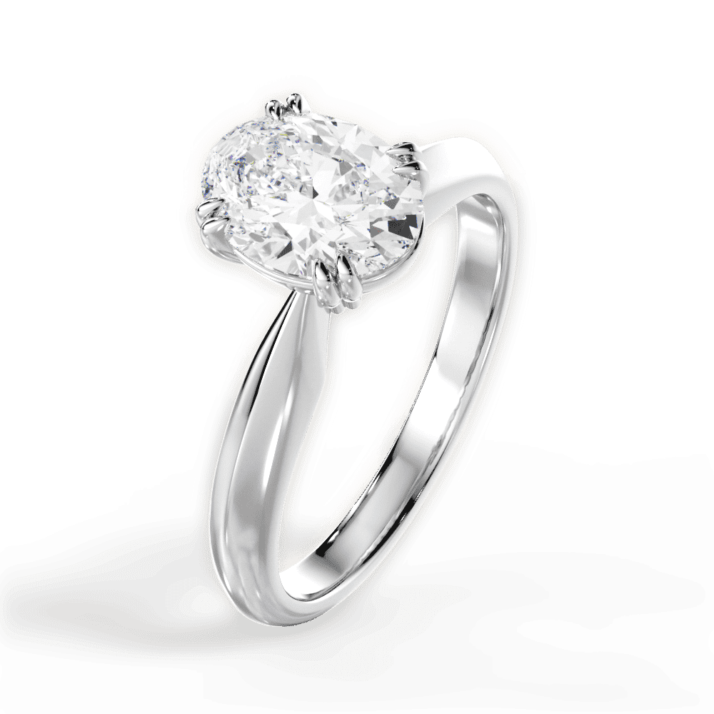 14kt White Gold/18kt White Gold/Platinum/oval/side