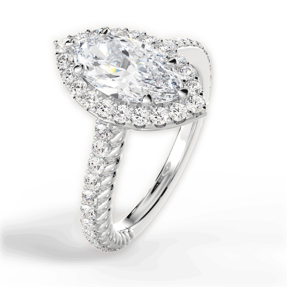 14kt White Gold/18kt White Gold/Platinum/marquise/side
