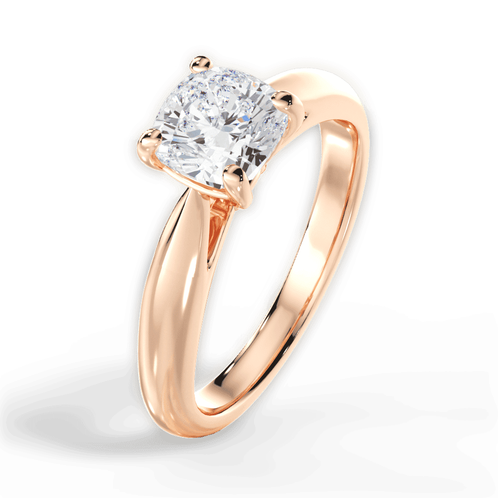 14kt Rose Gold/18kt Rose Gold/cushion/side