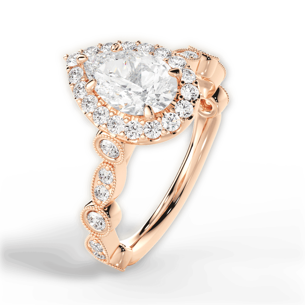 14kt Rose Gold/18kt Rose Gold/pear/side