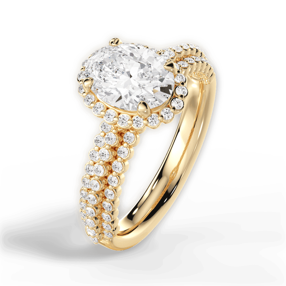 14kt Yellow Gold/18kt Yellow Gold/oval/side