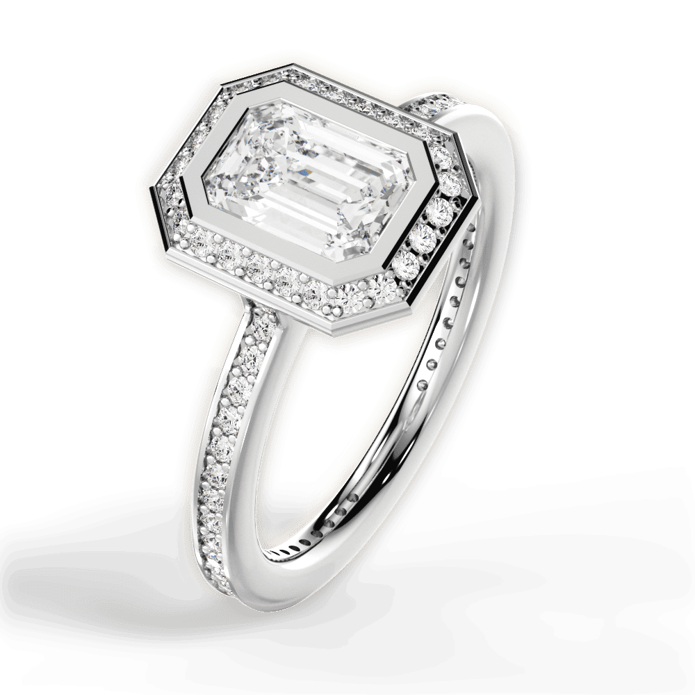 14kt White Gold/18kt White Gold/Platinum/emerald/side