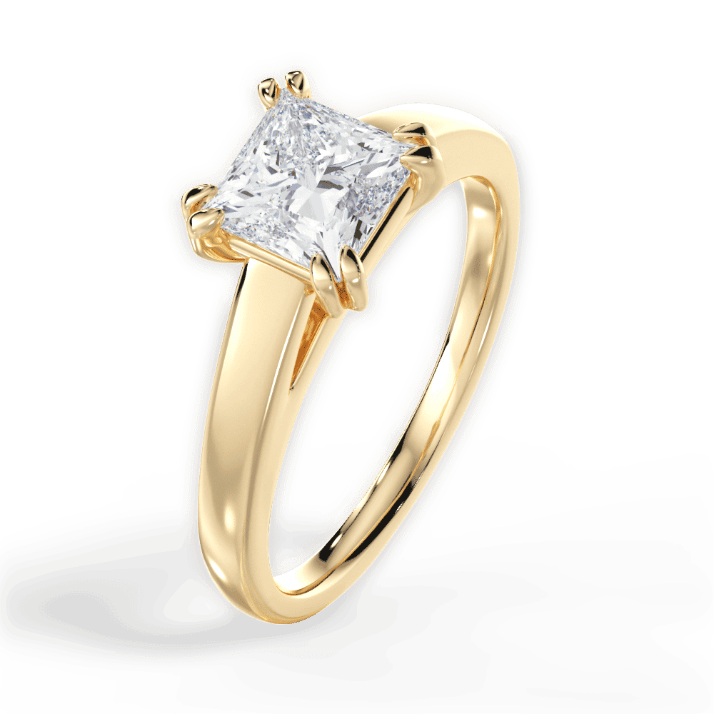 14kt Yellow Gold/18kt Yellow Gold/princess/side