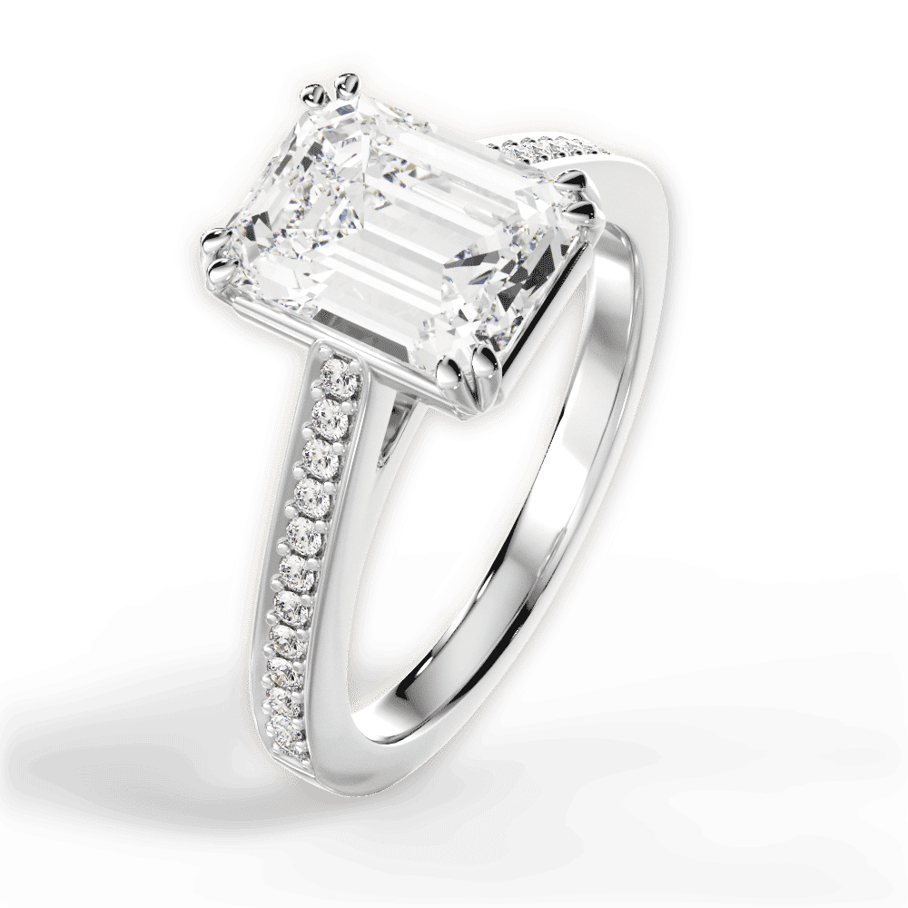 14kt White Gold/18kt White Gold/Platinum/emerald/side