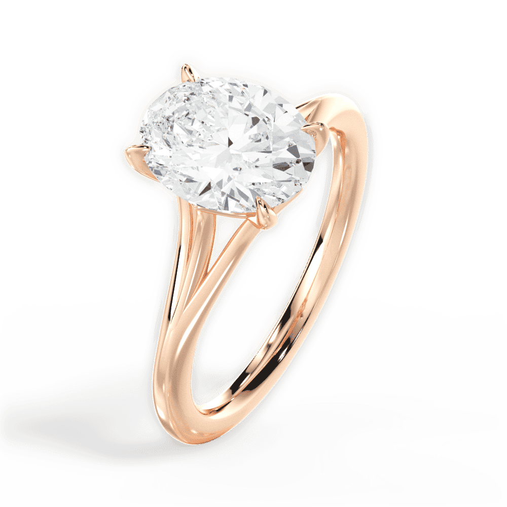 14kt Rose Gold/18kt Rose Gold/oval/side