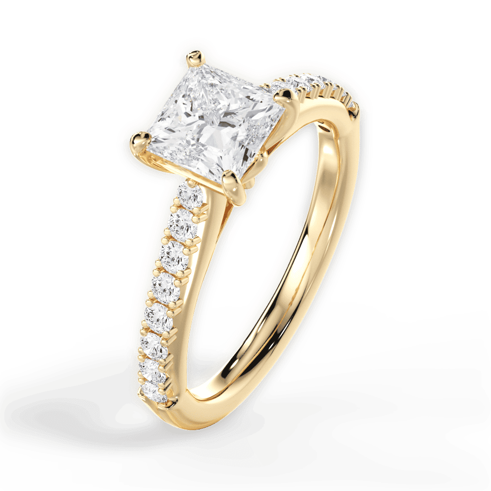 14kt Yellow Gold/18kt Yellow Gold/princess/side