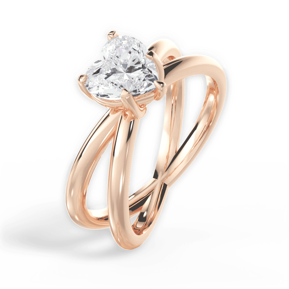 14kt Rose Gold/18kt Rose Gold/heart/side