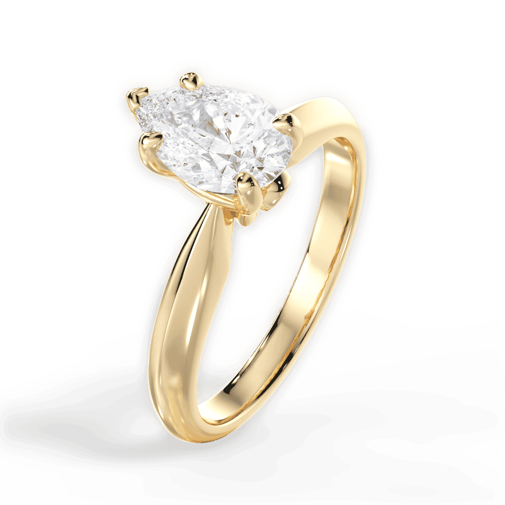 14kt Yellow Gold/18kt Yellow Gold/pear/side