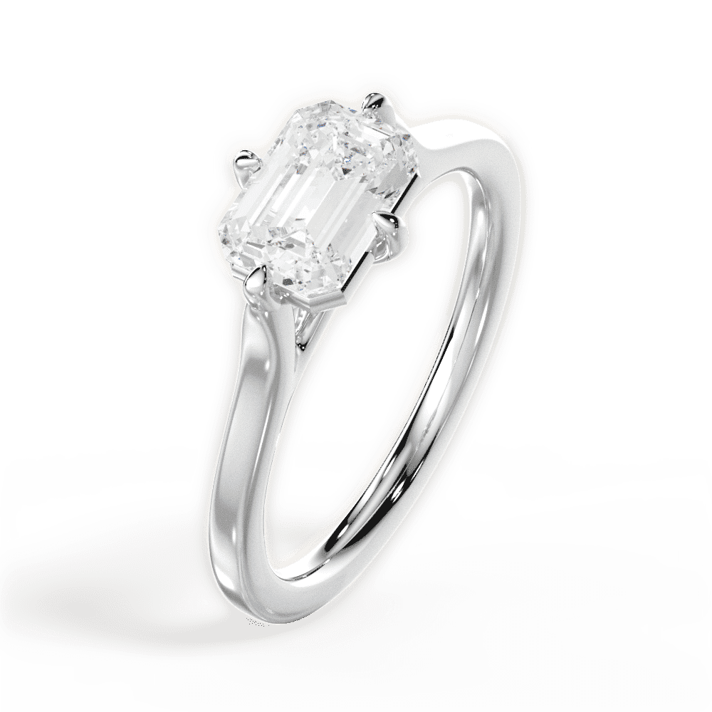 14kt White Gold/18kt White Gold/Platinum/emerald/side