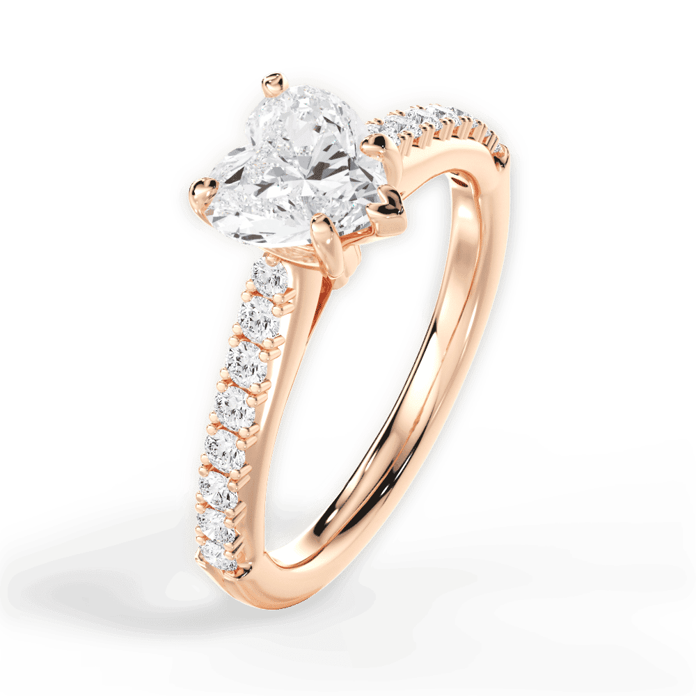 14kt Rose Gold/18kt Rose Gold/heart/side
