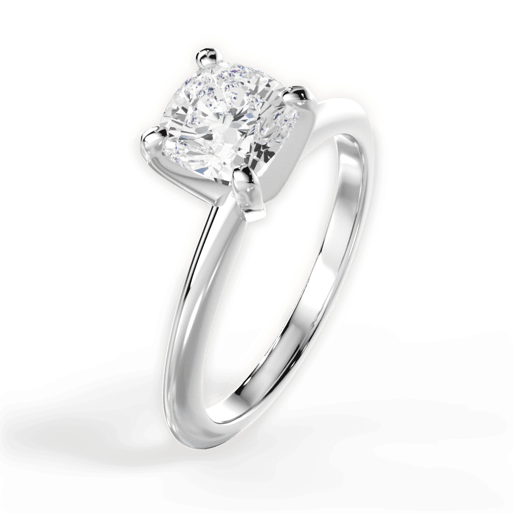 14kt White Gold/18kt White Gold/Platinum/cushion/side