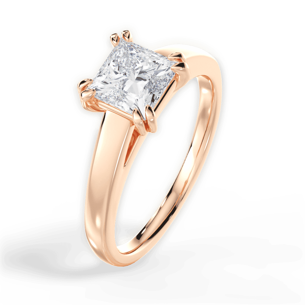 14kt Rose Gold/18kt Rose Gold/princess/side