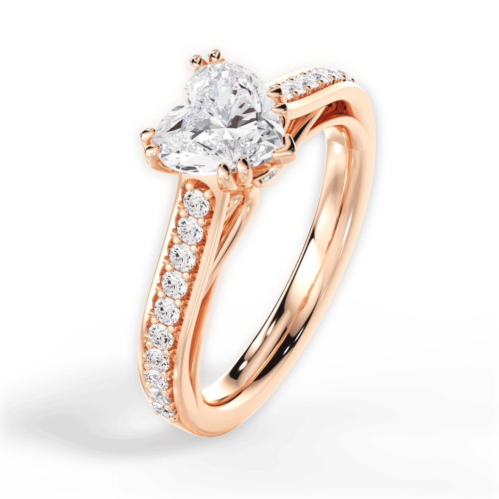 14kt Rose Gold/18kt Rose Gold/heart/side