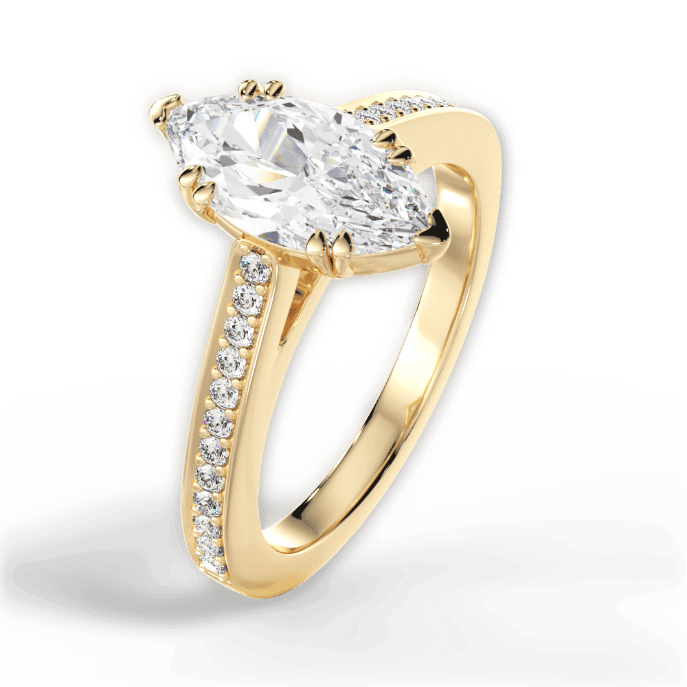 14kt Yellow Gold/18kt Yellow Gold/marquise/side