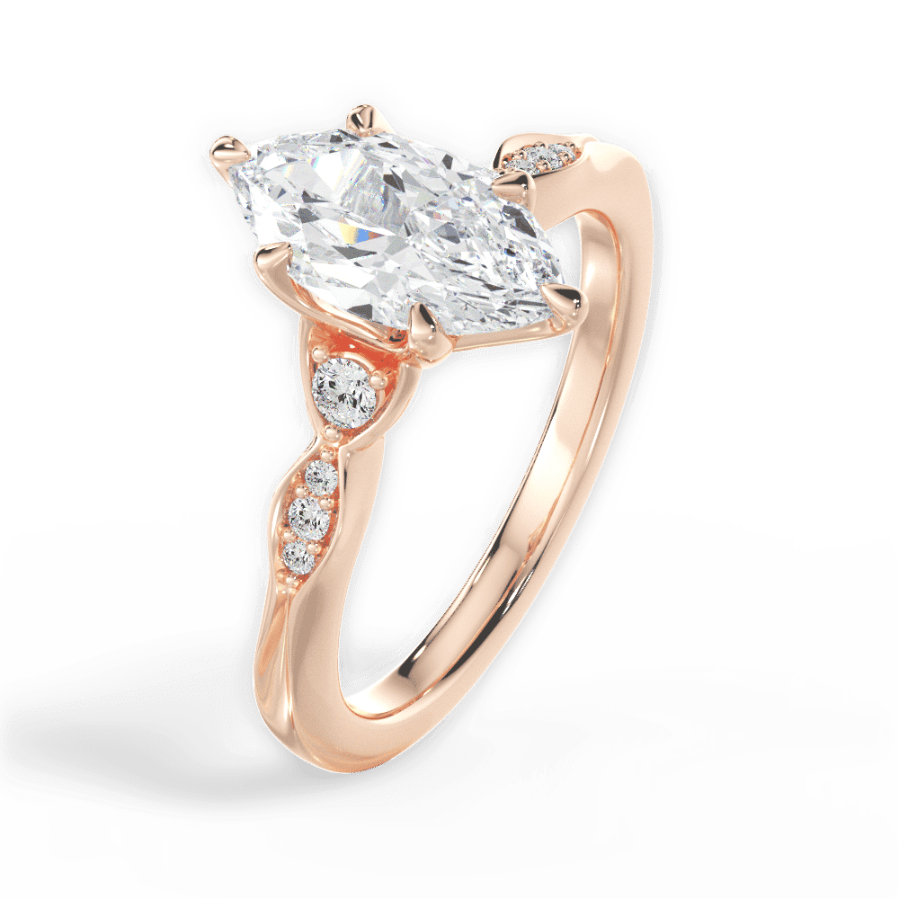 14kt Rose Gold/18kt Rose Gold/marquise/side