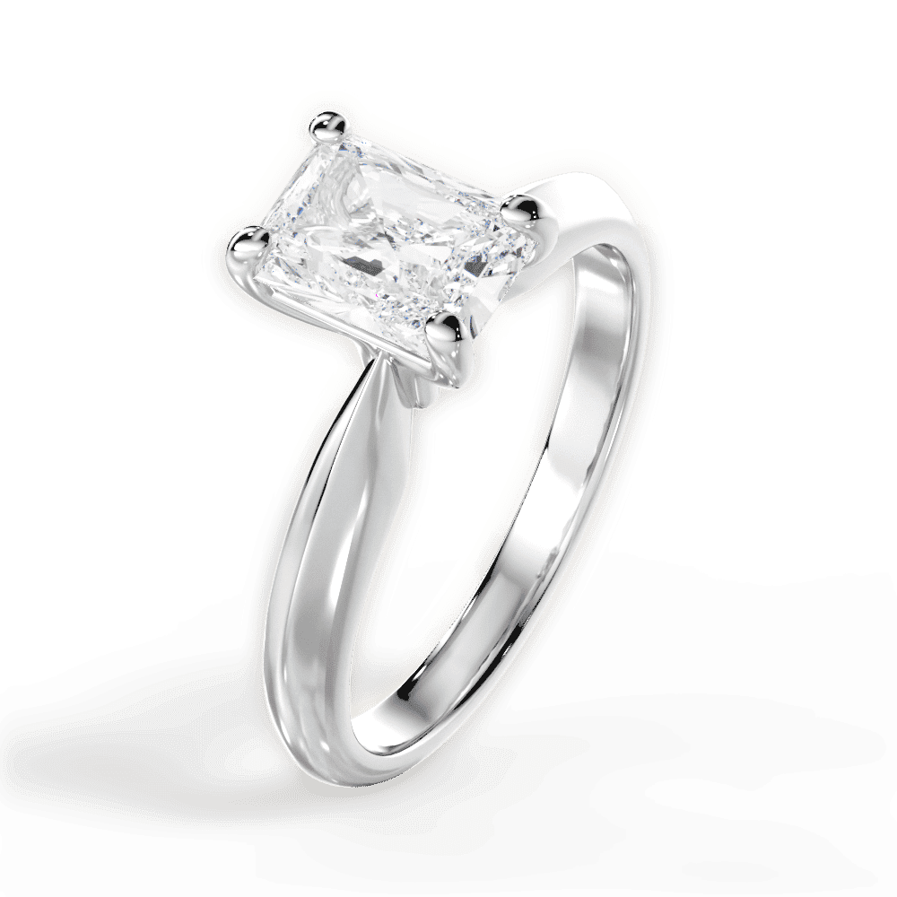 14kt White Gold/18kt White Gold/Platinum/radiant/side