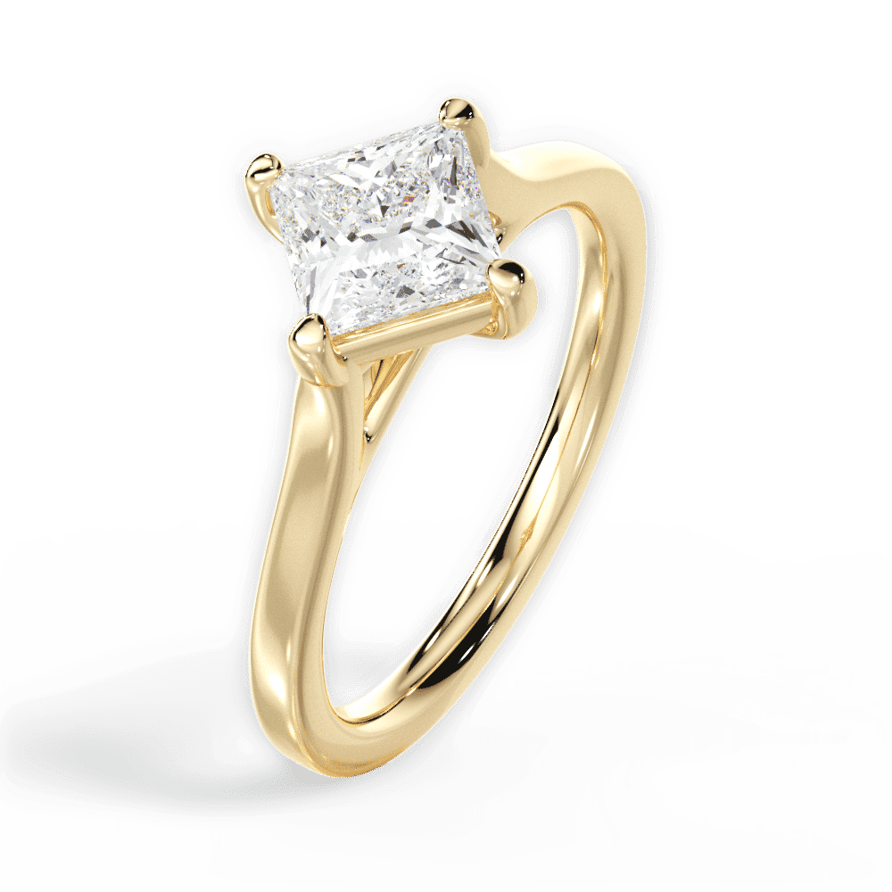 14kt Yellow Gold/18kt Yellow Gold/princess/side