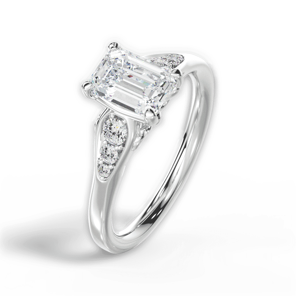 14kt White Gold/18kt White Gold/Platinum/emerald/side